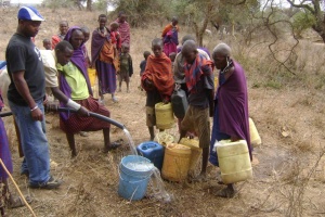 Some of the masai women getting water